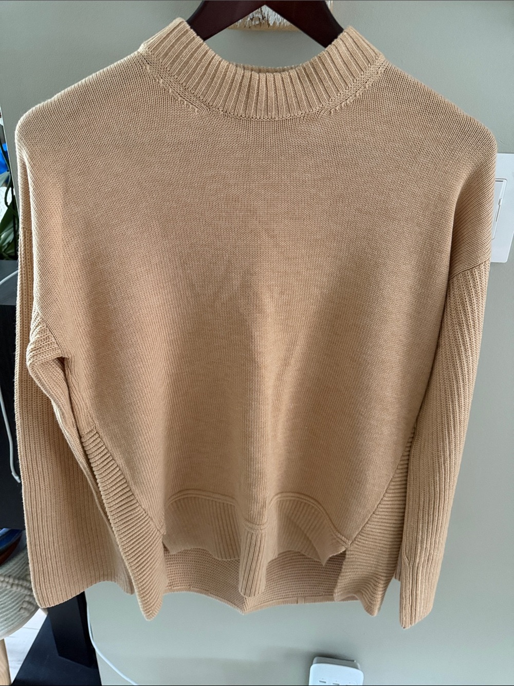 lululemon athletica Relaxed Crewneck Sweater in Camel Tan